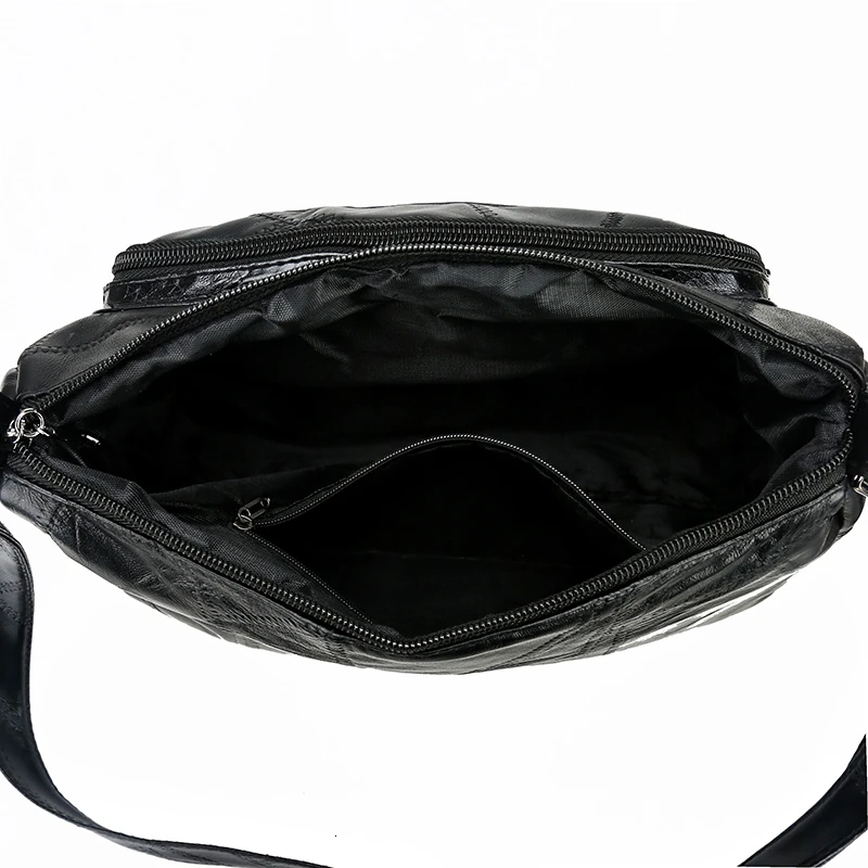 Женская сумка через плечо из овечьей кожи вместительная мягкая с принтом и