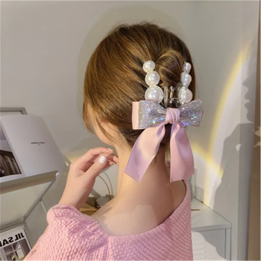 

Sparkling large catch clip bow shark clip hair accessory hair clip