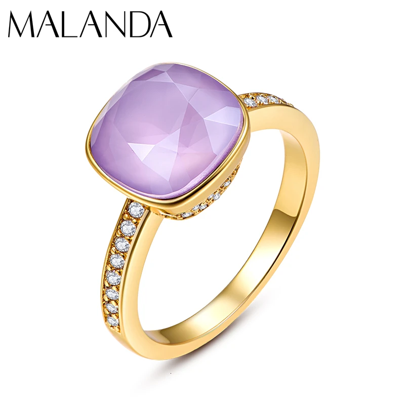 Роскошные кольца Malanda с кристаллами SWAROVSKI для женщин, Новые Модные Элегантные кольца для свадебной вечеринки, ювелирные аксессуары, подарок для мамы и девочки - Цвет основного камня: L126S