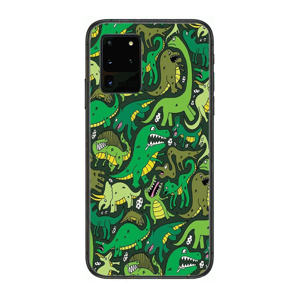 

HD Dinosaur Shockproof Phone cover hull For SamSung Galaxy S 6 7 8 9 10 20 Plus Edge E 5G Lite Ultra black soft bumper