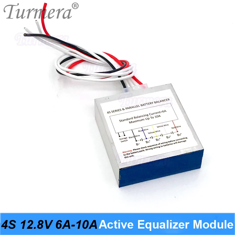 Turmera 4S 12.8V 6A 10A  Active Equalizer Module for 3.2V 280Ah 310Ah Lifepo4 Battery and 3.7V 18650 Lithium Batteries  Pack Use