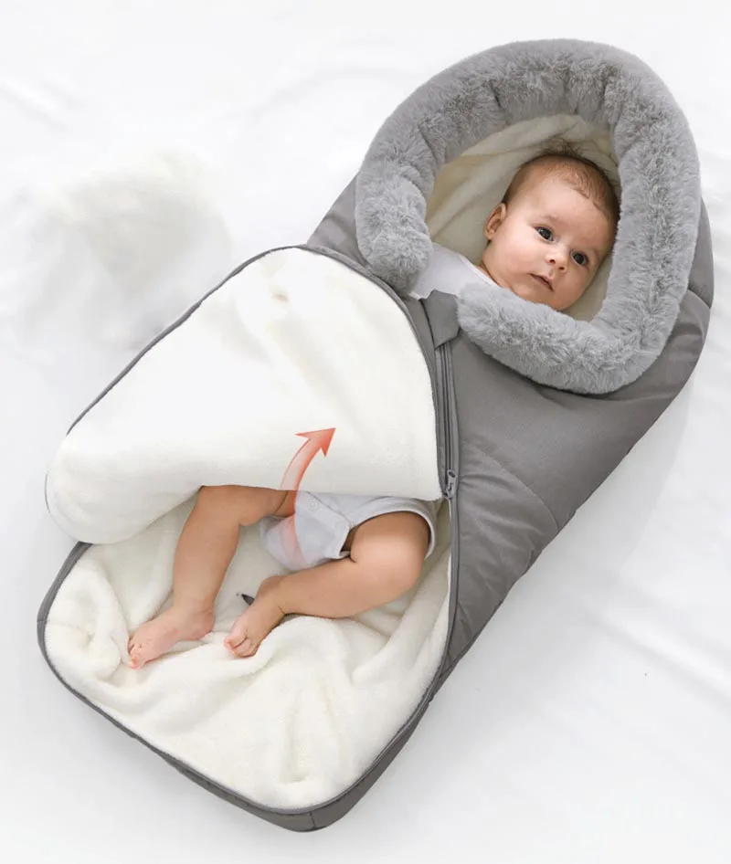 Теплый спальный мешок для новорожденных 92*48 см зимний хлопковый теплый детской