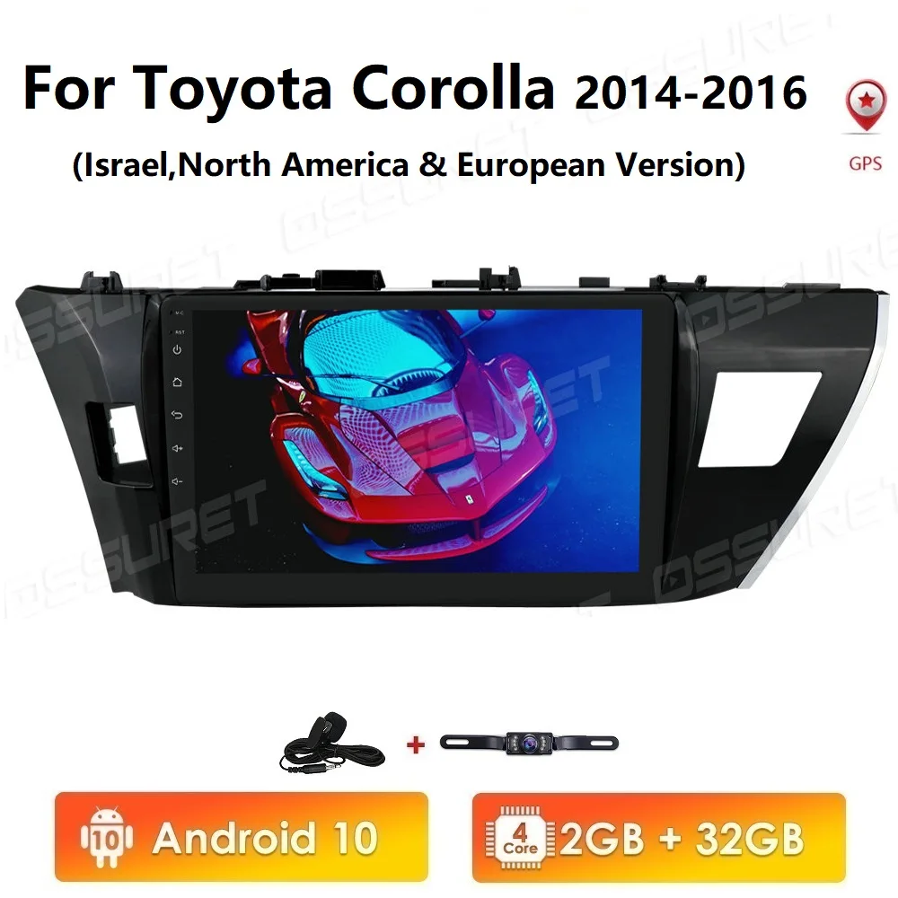 2 + 32 Android 10 автомобильный DVD плеер для Toyota Corolla 2013 2014 2015 Din Автомобильный