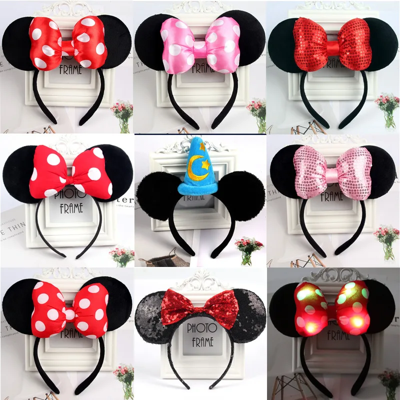 

Disney cute performance party headband Minnie headband Mickey Mouse bow DY black ear headband Christmas hair accessories