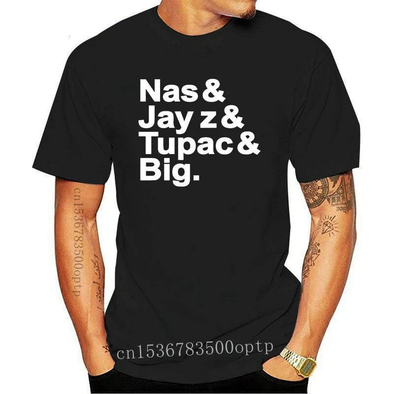 

Новая лучшая Футболка с принтом рэпера, TUPAC BIG NAS JAY Z, названия хип-хоп, рэп, эпмд, публика, племя