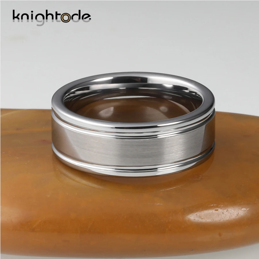 Кольца из карбида вольфрама с двойным пазом 6 мм 8 мм|Обручальные кольца| |