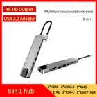 Портативный 56789 в 1 Алюминиевый сплав USB 3,0 порты Type-C концентратор Usb-C до 4K HD ноутбук Rj45 гигабит Ethernet сеть PD концентратор