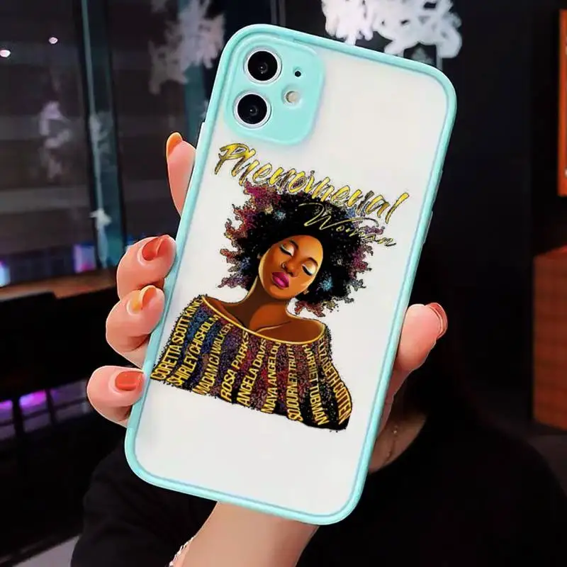 

2bunz Melanin Poppin Aba black girl Phone Cases matte transparent For iphone 7 8 11 12 plus mini x xs xr pro max cover