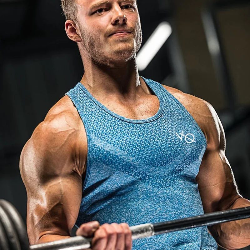 

Muscle Fitness Brothers New Men's Running Vest Sports Fitness Training Top Bodybuilding Breathable Stretch T-shirt