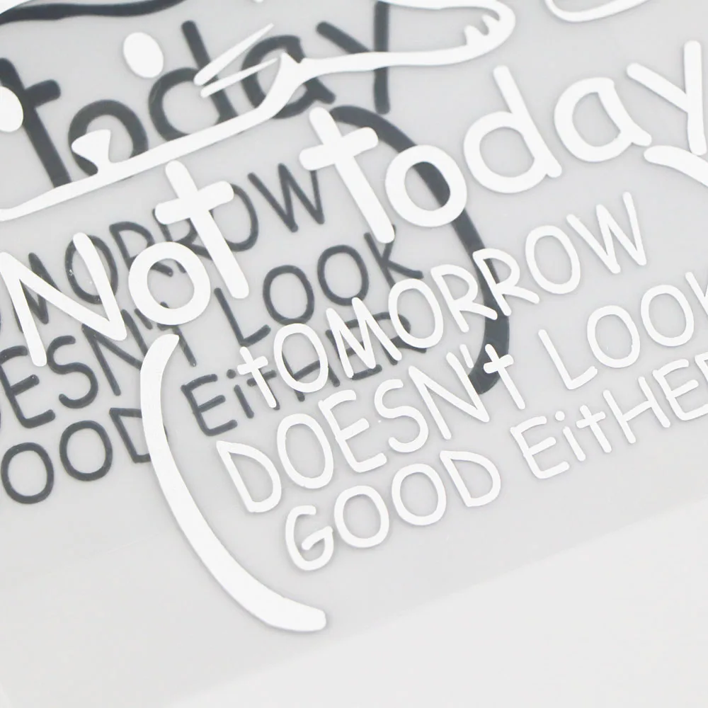 

YJZT 17.3CM*14.6CM Not Today Cat Funny Car Stickers Decal Car Styling Motorcycle Body Cool Covers Black/Silver 4A-0134