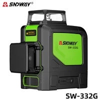 sndway laser level 3d 12 line vertical and horizontal high precision automatic self leveling 360 degree rotating cross green bea