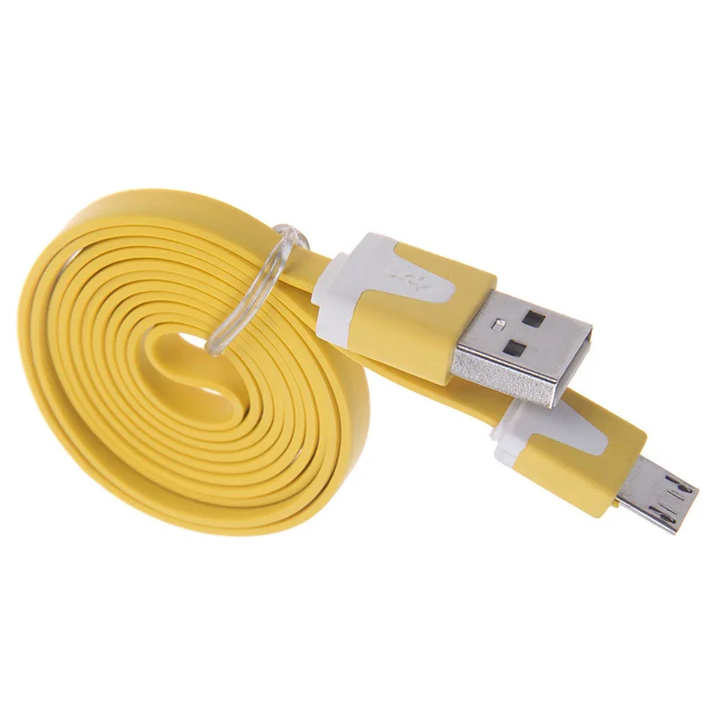 Новейший 1 Метр длинный плоский кабель micro USB Micro Usb Android зарядный многоцветный для