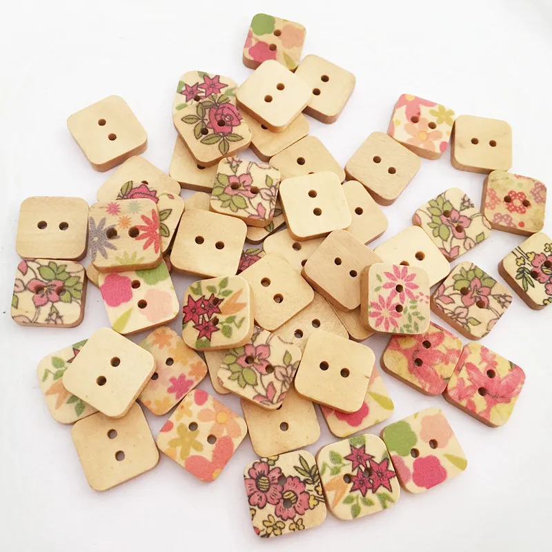 

Пуговицы деревянные для рукоделия, 4 отверстия, 15 мм, 50 шт.