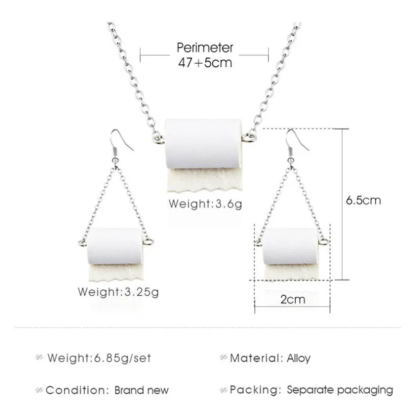 Индивидуальный Забавный 3D набор из ожерелья и серёг бумаги в рулоне салфетки