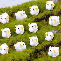 10pcs cute mini animals sheep garden resins figurines ornaments miniatures home micro landscape decoration accessories