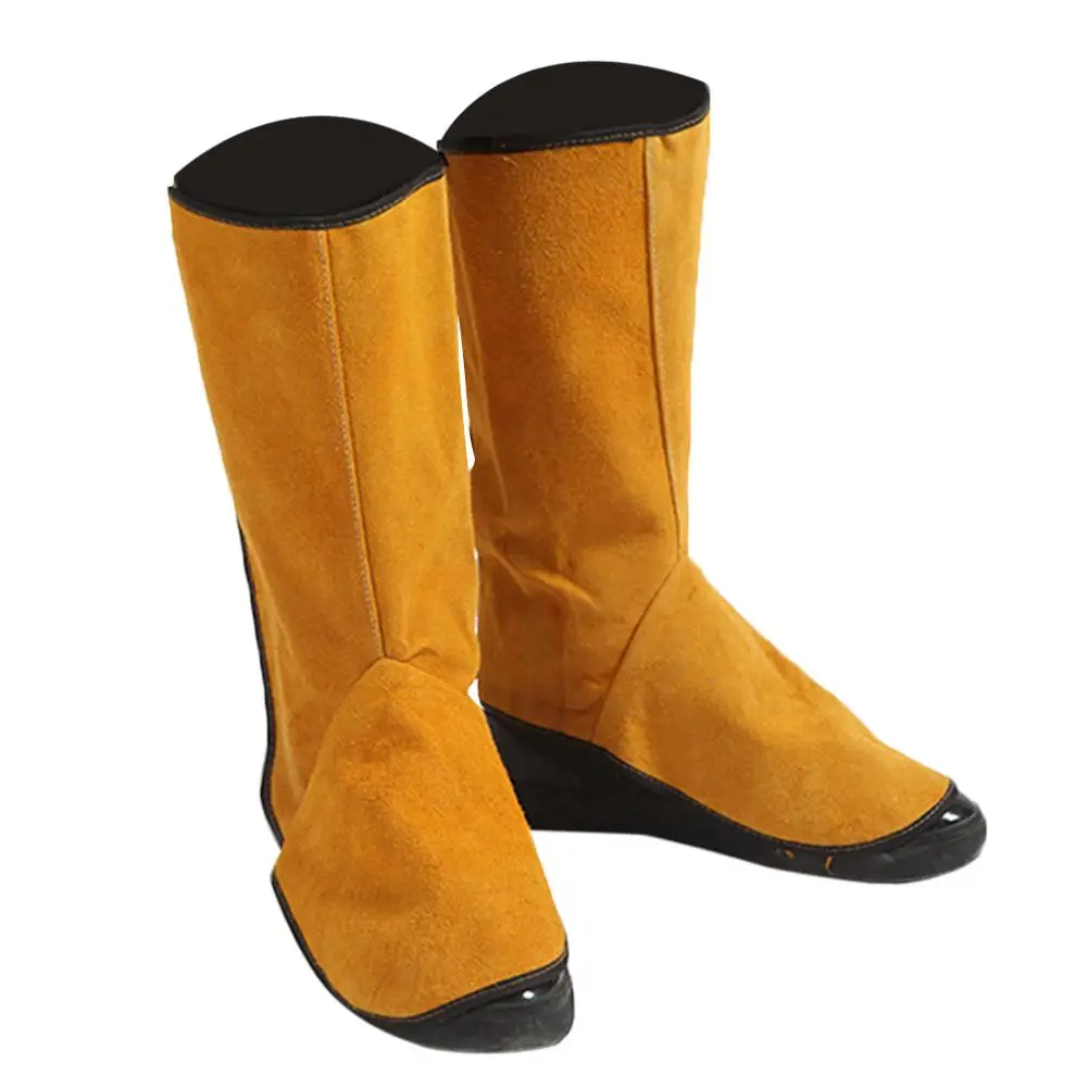 

Workplace Welding Leather Long Shoes Boots Leather Welding Fire Protection Foot Leggings Welder Foot Cover Wear Insulation