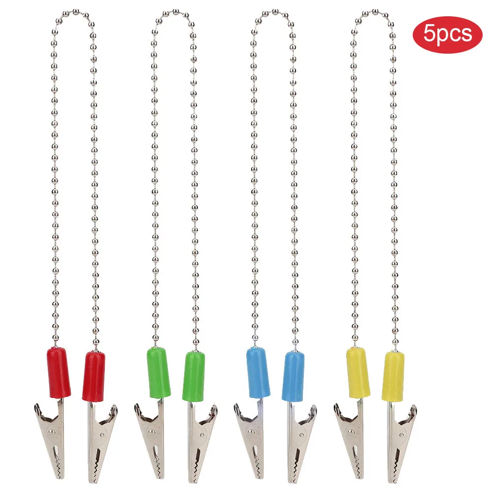 

5pcs Oral Spring Clip Dental Lab Bib Clip Napkin Holder With Flexible Stainless Steel Ball Chain Dentist Supplie Reusable Design