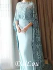 Женское платье-футляр для матери невесты, элегантное шифоновое кружевное платье с круглым вырезом, длиной 34 и кружевной аппликацией, 2021