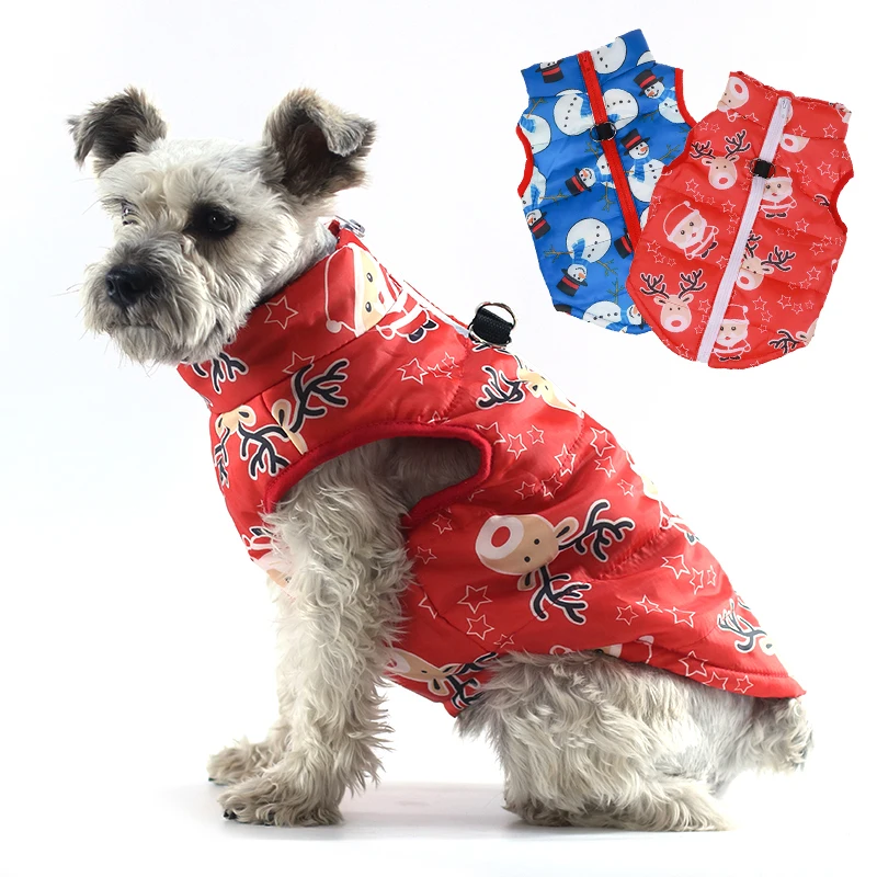 

Snowman Elk Christmas Dog Jackets Winter Pet Dog Clothes For Small Dogs Waterproof Puppy Cat Vest French Bulldog Chihuahua Coat