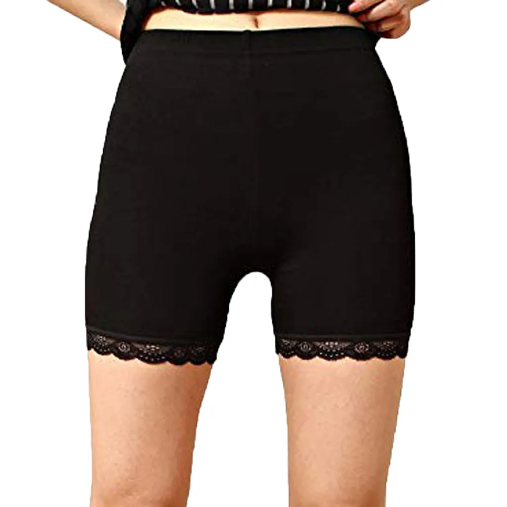 Модные женские Однотонные эластичные леггинсы однотонные кружевные