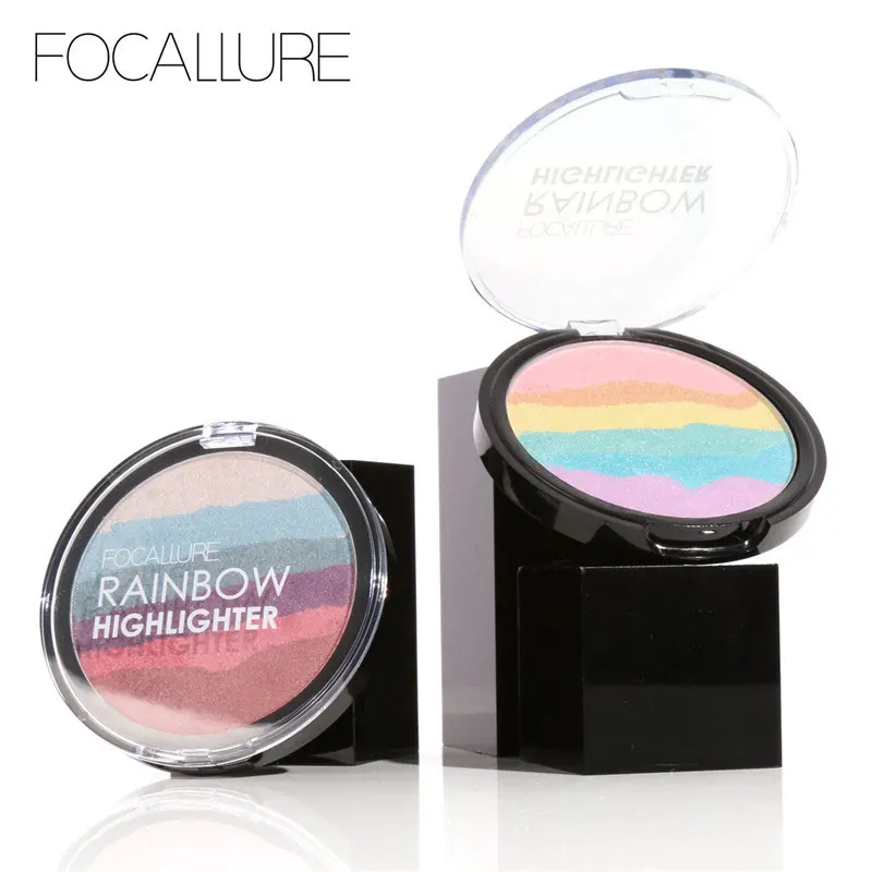 FOCALLURE Pro DIY Радуга пудра хайлайтер палитра бронзант контур Soft минеральное лицо