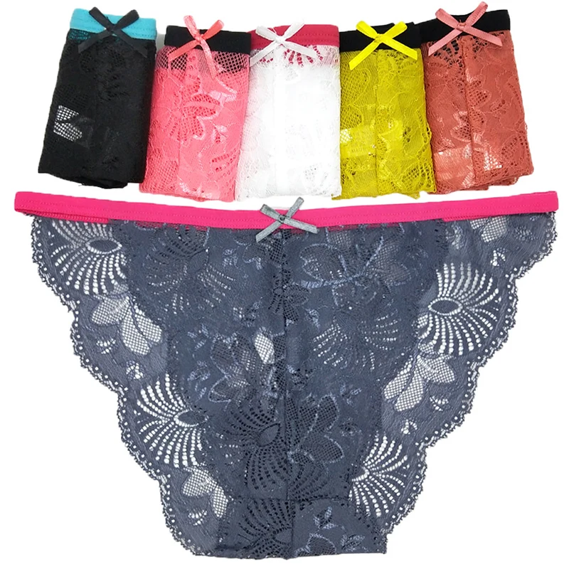 

12Pcs Women's Panties Hollowed Out Female Briefs Transparent for Underwear Breathable Low-waist Ladies Panties Girls Lingerie