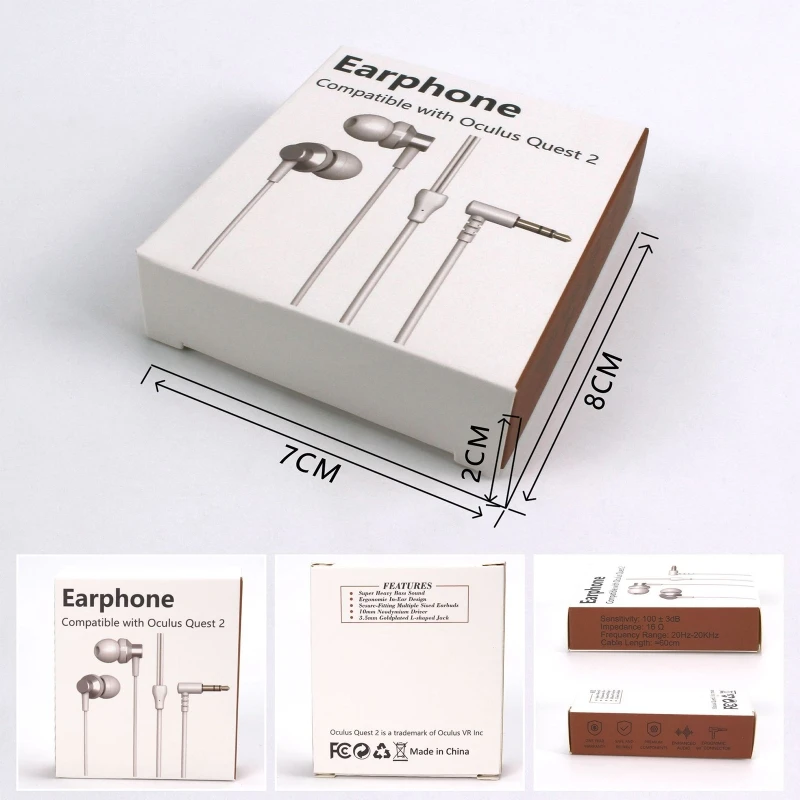 

Noise Reduction VR Game In-ear Earbuds Wired Earphones Left Right Separation for -Oculus Quest 2 VR Headset Accessories