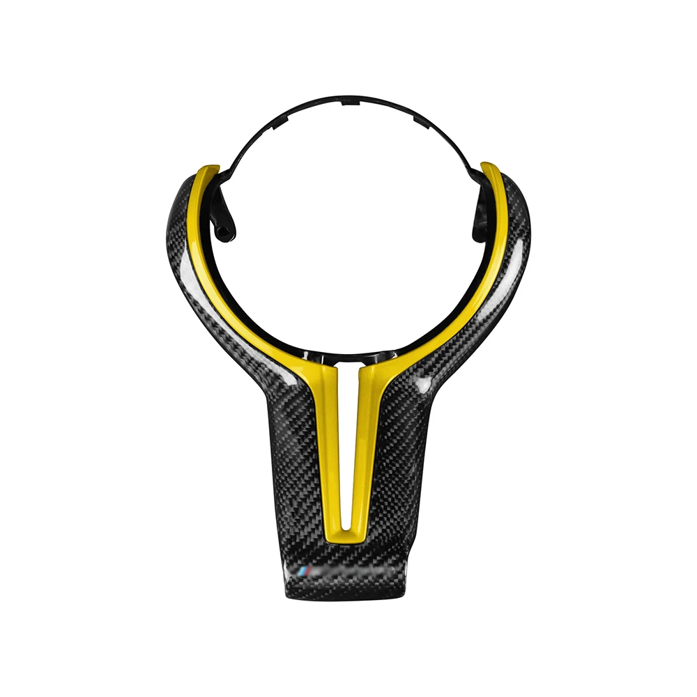 Скидка Автомобильная накладка на руль из углеродного волокна заменяет желтый окрашенный ABS для M Sport BMW M2 F87 M3 F80 M4 F82 M5 F10 M6 F06 X5M X6M