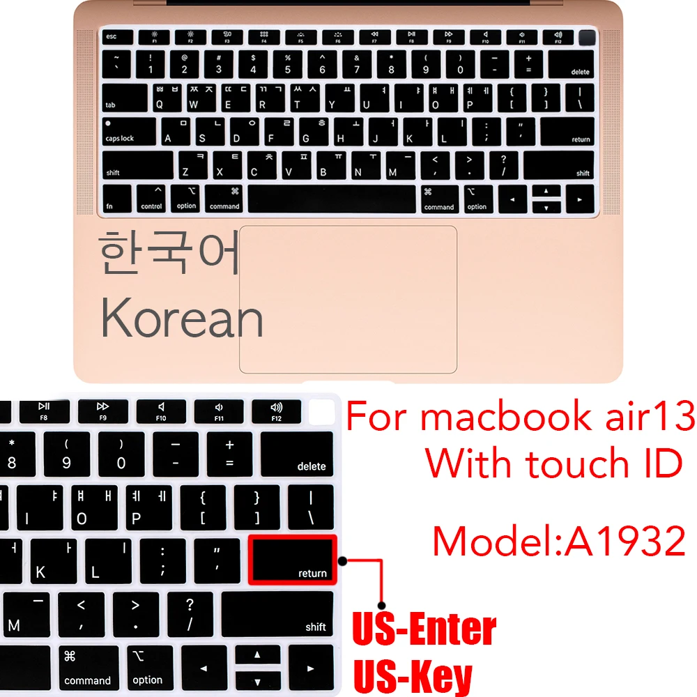 Защитный чехол для клавиатуры Macbook Pro 13Air 11 12 15 Корейская Защитная панель