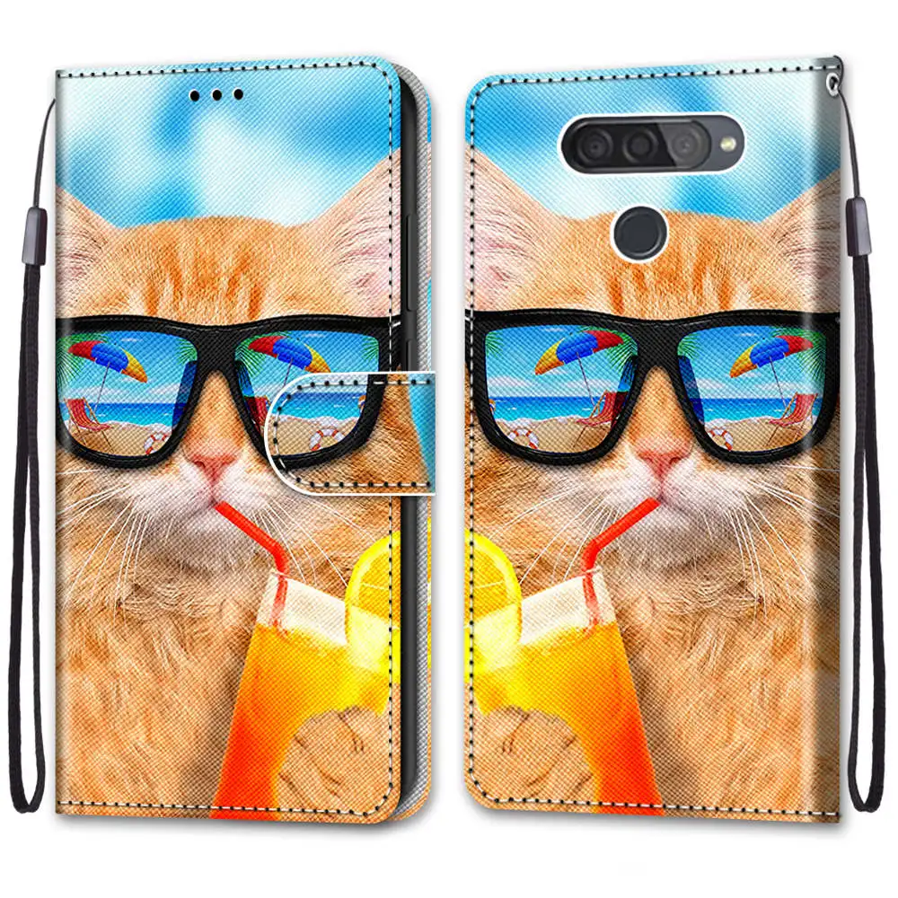 Роскошный флип-чехол-кошелек для LG Q70 милый мультяшный Стильный флип-чехол Q 70 Fundas