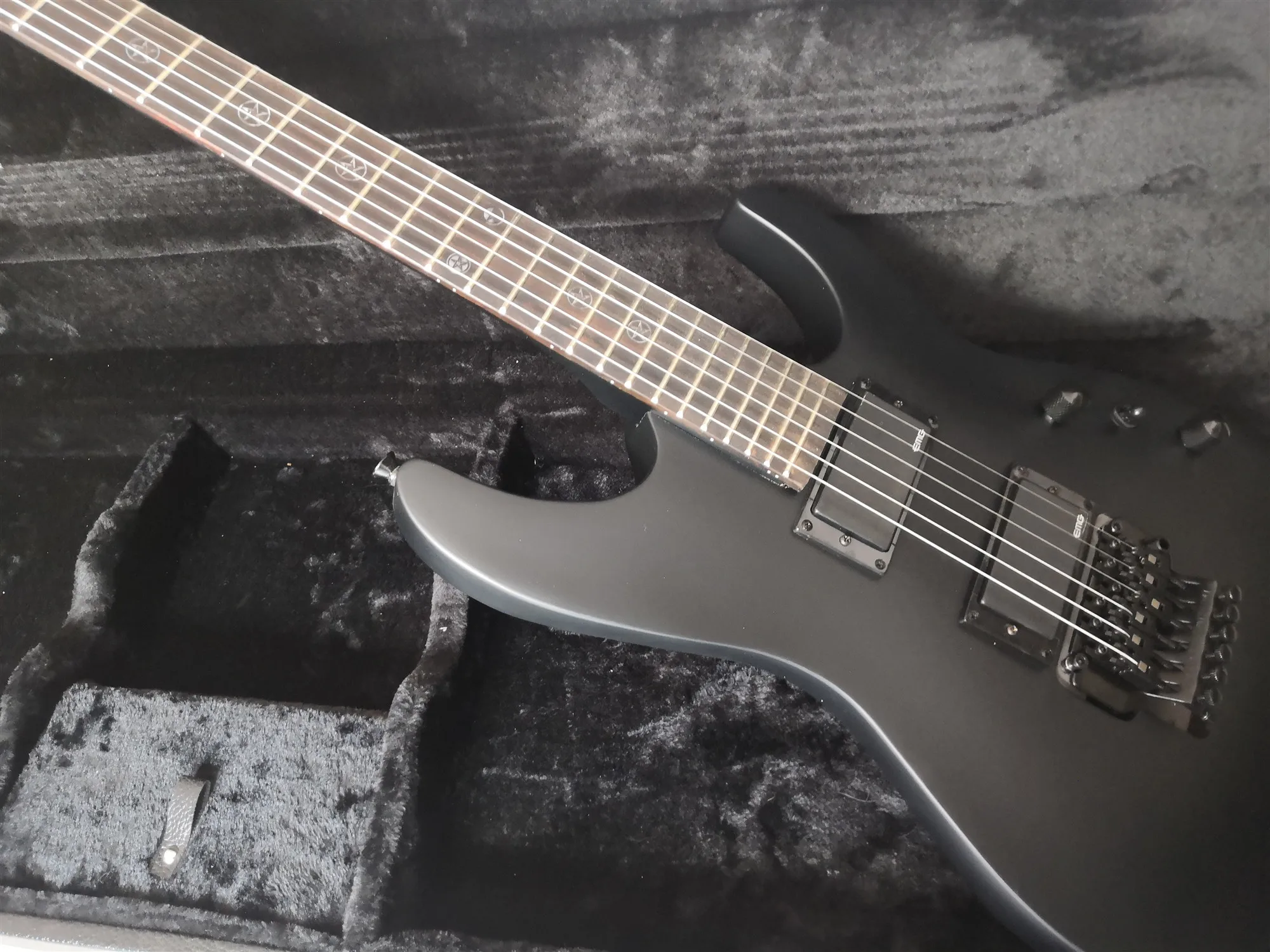 Custom Matt Black Electric Guitar,Rosewood Fretboard HH pickups Black hardware,customized!w-2