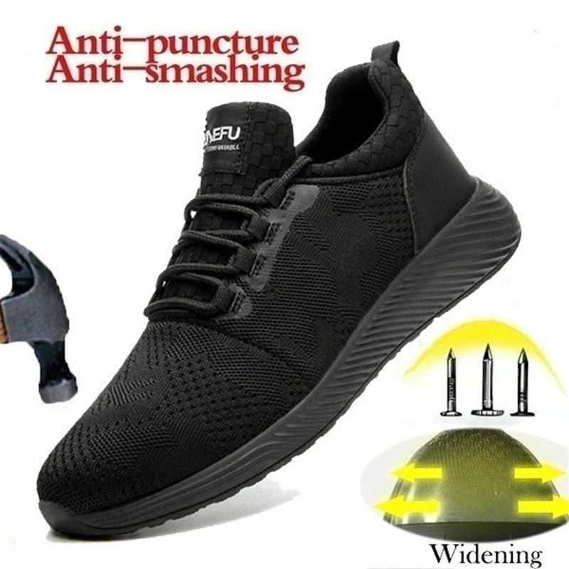 

HMXO New Fashion Steel Top Cap Safety Shoes Lightweight Breathable Anti-Smashing Anti-Piercing Insulation Work Shoes for Men