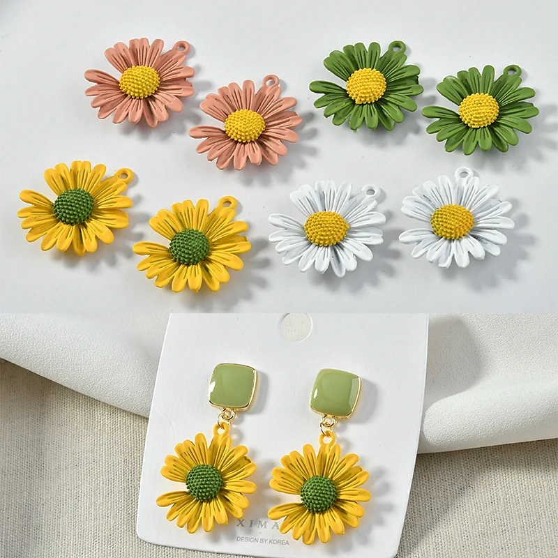 Весенние сплав Милые Подсолнухи маленькие цветы Лепестковые серьги ювелирные