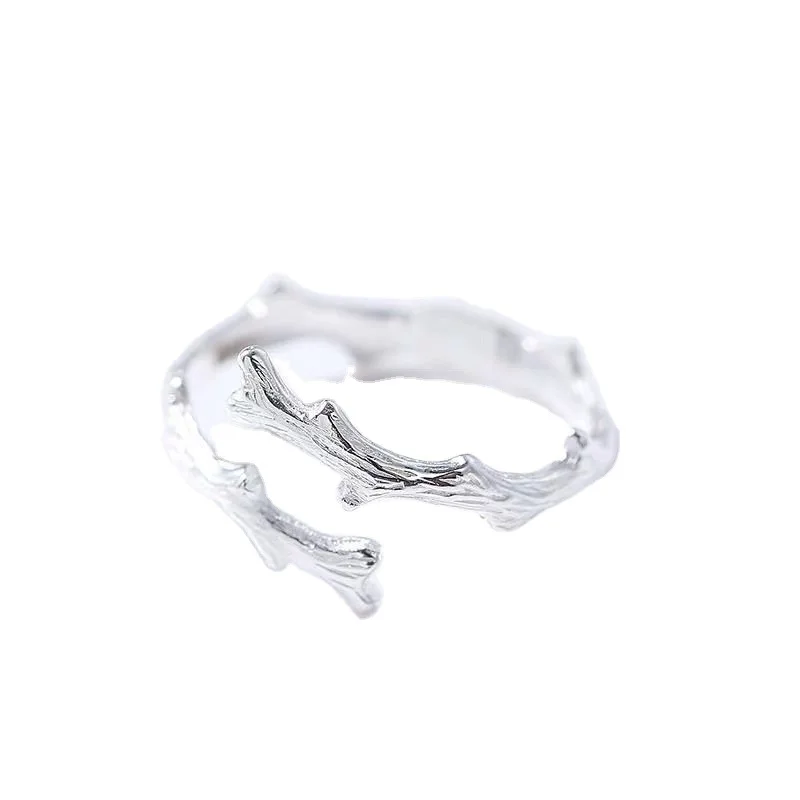 

Simple Creative Silver Colour Branches Ladies Ring Gothic Opening Men Ring Punk Accessories Index Finger Ring Gift Wholesale