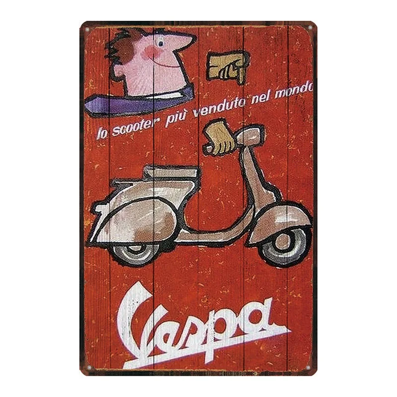 DU-3030 Я люблю Vespa скутер доска металлическая винтажная Оловянная настенная вывеска домашний настенное искусство Гараж Ретро декор железный плакат Cuadros DU1450A - Цвет: DU-3030