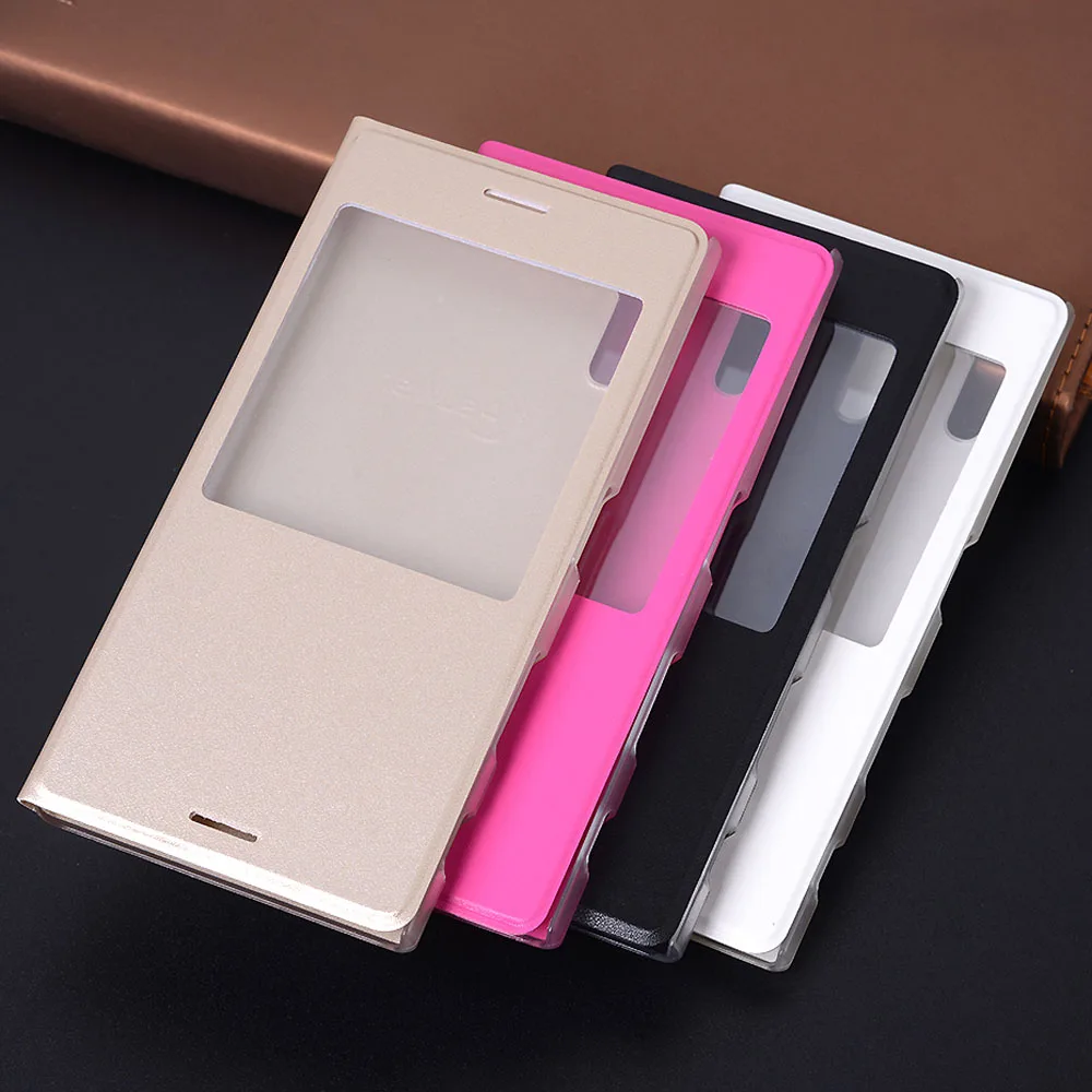 Slim Window View Flip Cover Scratch Resistant PU Leather Case For Sony Xperia XZ Premium 5.5inch Phone Sleeve Bag Fundas Coque | Мобильные