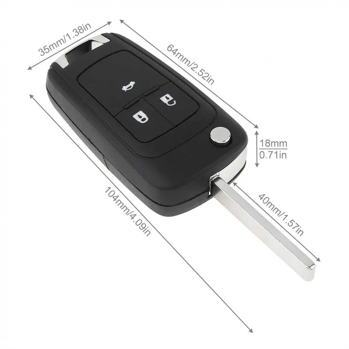 1 шт. черный сменный ключ с 3 кнопками для дистанционного управления чехол без