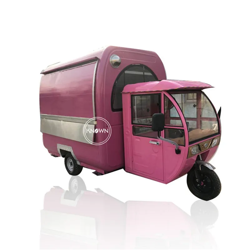 Мобильная тележка для фаст фуда розового цвета трехколесная tuk продажа из