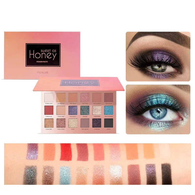 

Glitter Eye Shadow 18 Colors Pigment Eye Shadow Palette Waterproof Easy to Wear Shimmer Make up Eyeshadow