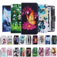 painted flip leather case for huawei p30 p40 lite e p smart 2021 y8p y5p y6p y7p cute wallet cover card slots protection fundas