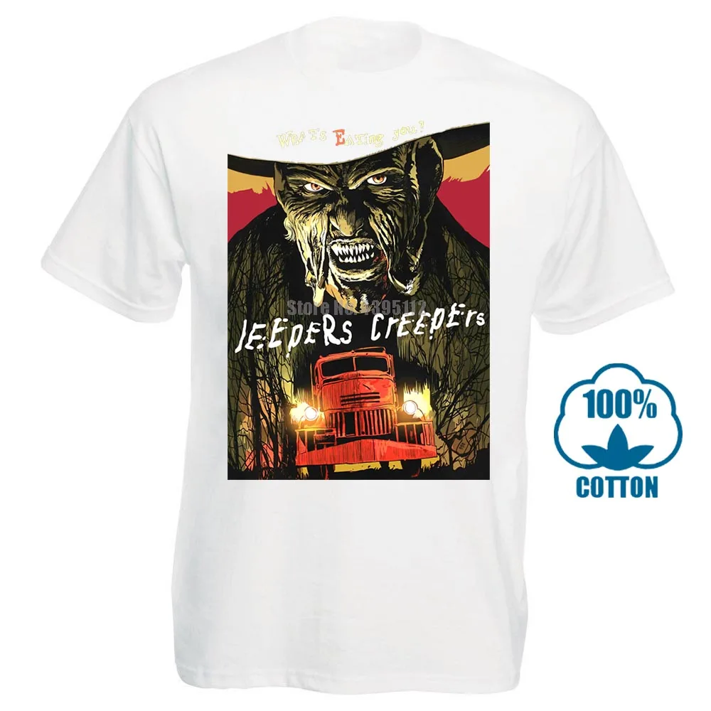 Белый Jeepers Криперс фильм футболка ужас культ - Цвет: Белый