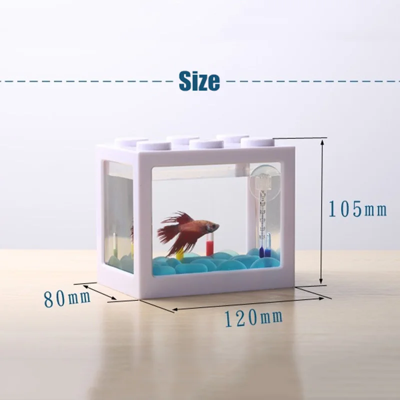Mini Aquarium Building Block Fish Tank Stackable Blocks Ecological Spider Ant Small Reptile Pet Box | Дом и сад