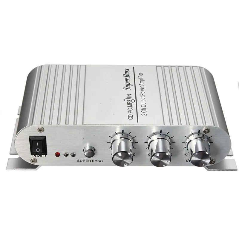 Автомобильный усилитель 12V Мини Hi-Fi 2,1 автомобильный усилитель MP3 MP4 стерео аудио плеер Авто звуковой разъем Усилитель-сабвуфер для mp3 PC DVD проигрыватель компакт-дисков