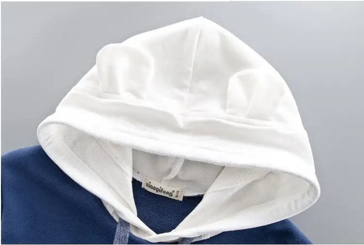 Повседневный комплект одежды для маленьких мальчиков свитшот с капюшоном