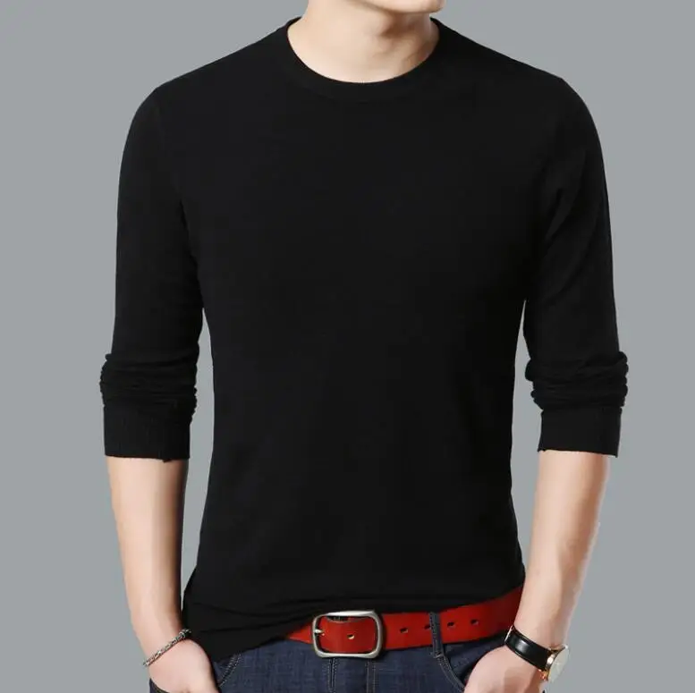 

2020 New Spring Autumn Casual Men's Sweater O-Neck Slim Fit Knittwear Solid Color Mens Sweaters Pullovers Men's Clothing