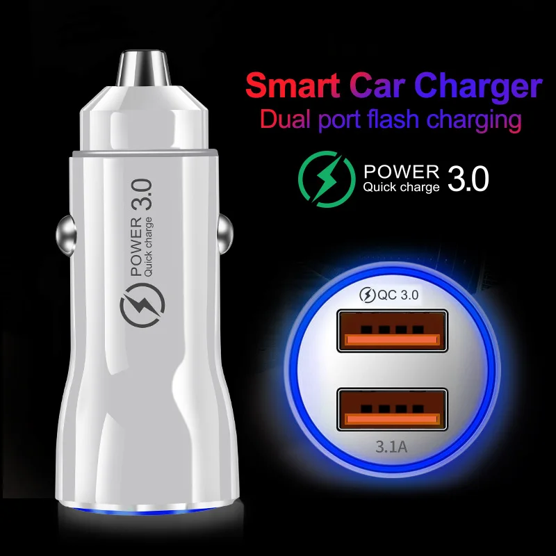Автомобильное зарядное устройство OLAF с двумя usb-портами 3,0 А, быстрая зарядка, автомобильное зарядное устройство для iphone, samsung, Xiaomi, huawei, sony, автомобильное зарядное устройство