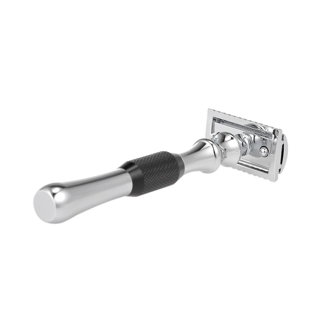 

Double Edge Safety Razor Stainless Steel Manual Shaving Razor Long Handle Traditional Razor