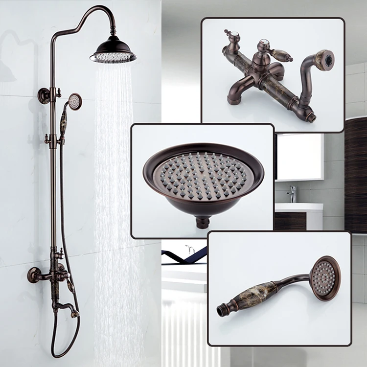 Новейший роскошный нефритовый декорированный Бронзовый Смеситель для душа с