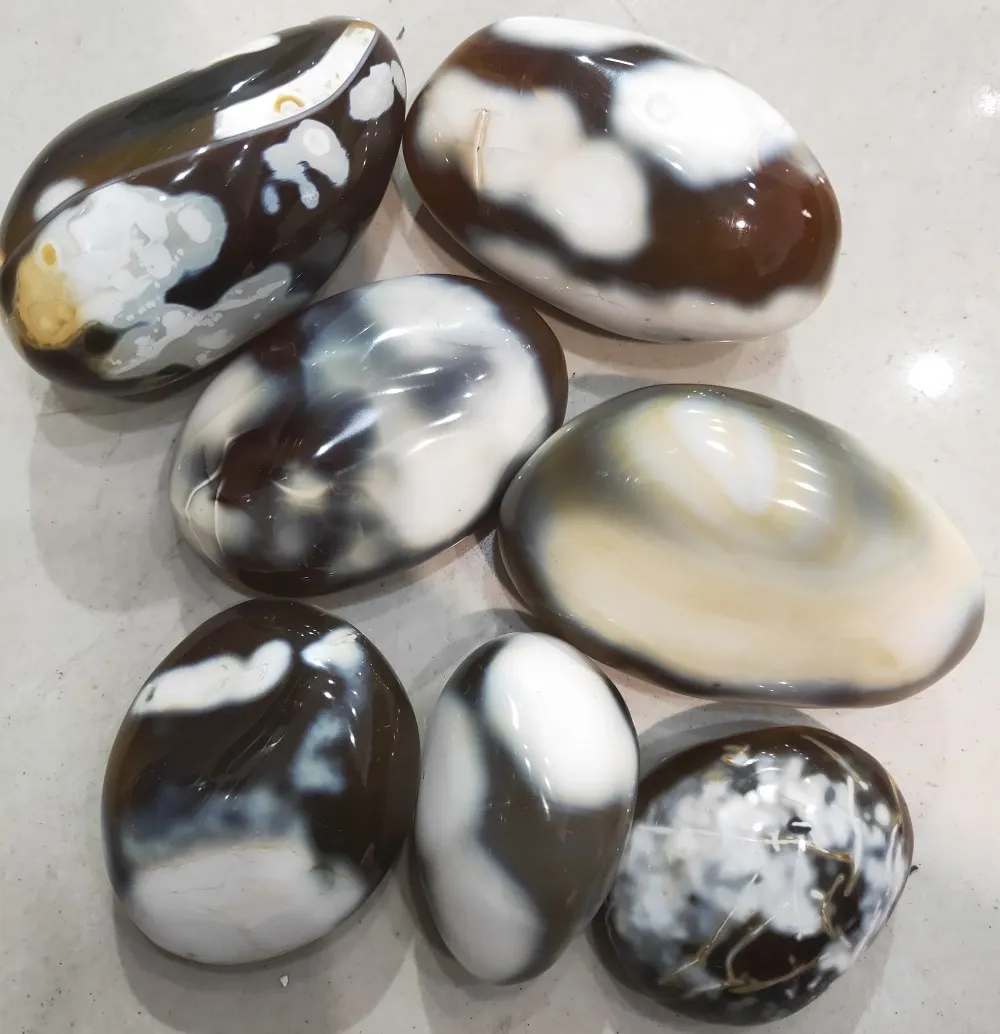 

1 pc 90-350g Quartz palmstone Natural Agate crystals palm stone Orca worry stone Healing