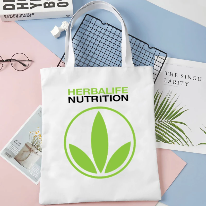 

Herbalife Letters Print Women Nutrition Handbags Shoulder Bags Casual Shopping Girls Handbag Women Elegant Canvas Bag